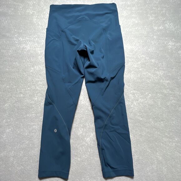 Lululemon Lead The Pack Crop Nile Blue Leggings Women’s W6AKSS Size: 8 - Picture 7 of 13
